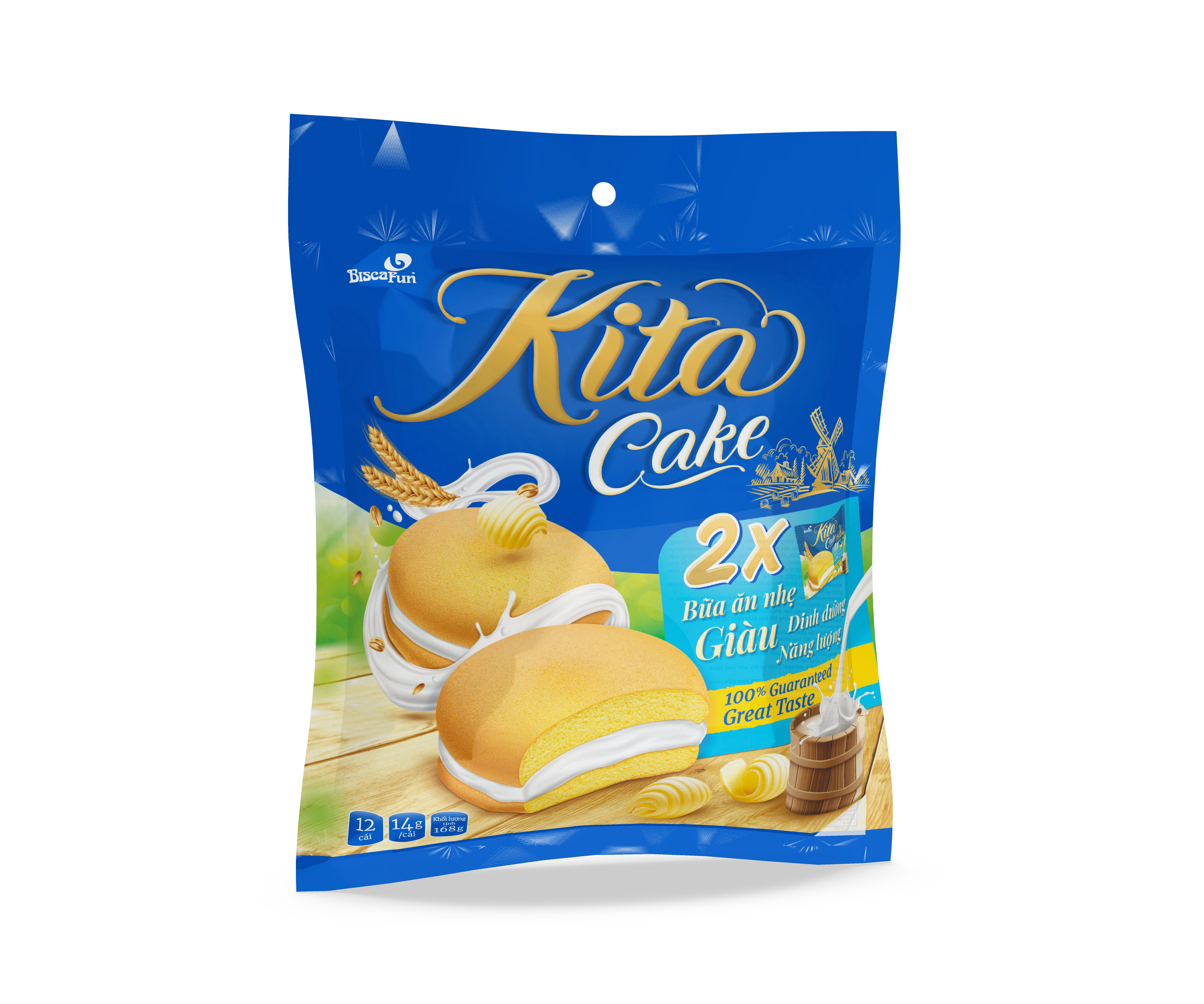 TÚI KITA CAKE BƠ SỮA 168g